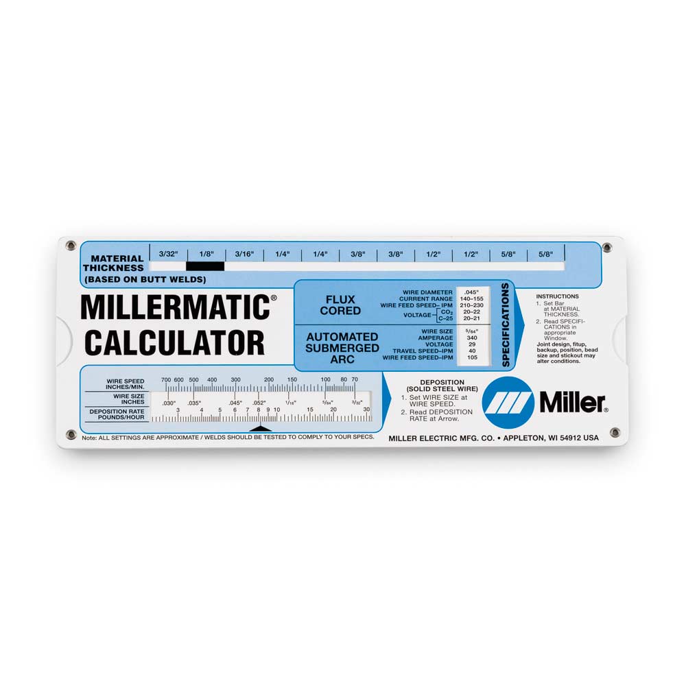 Efficient Miller MIG Welding Parameters Calculator - Model 086446