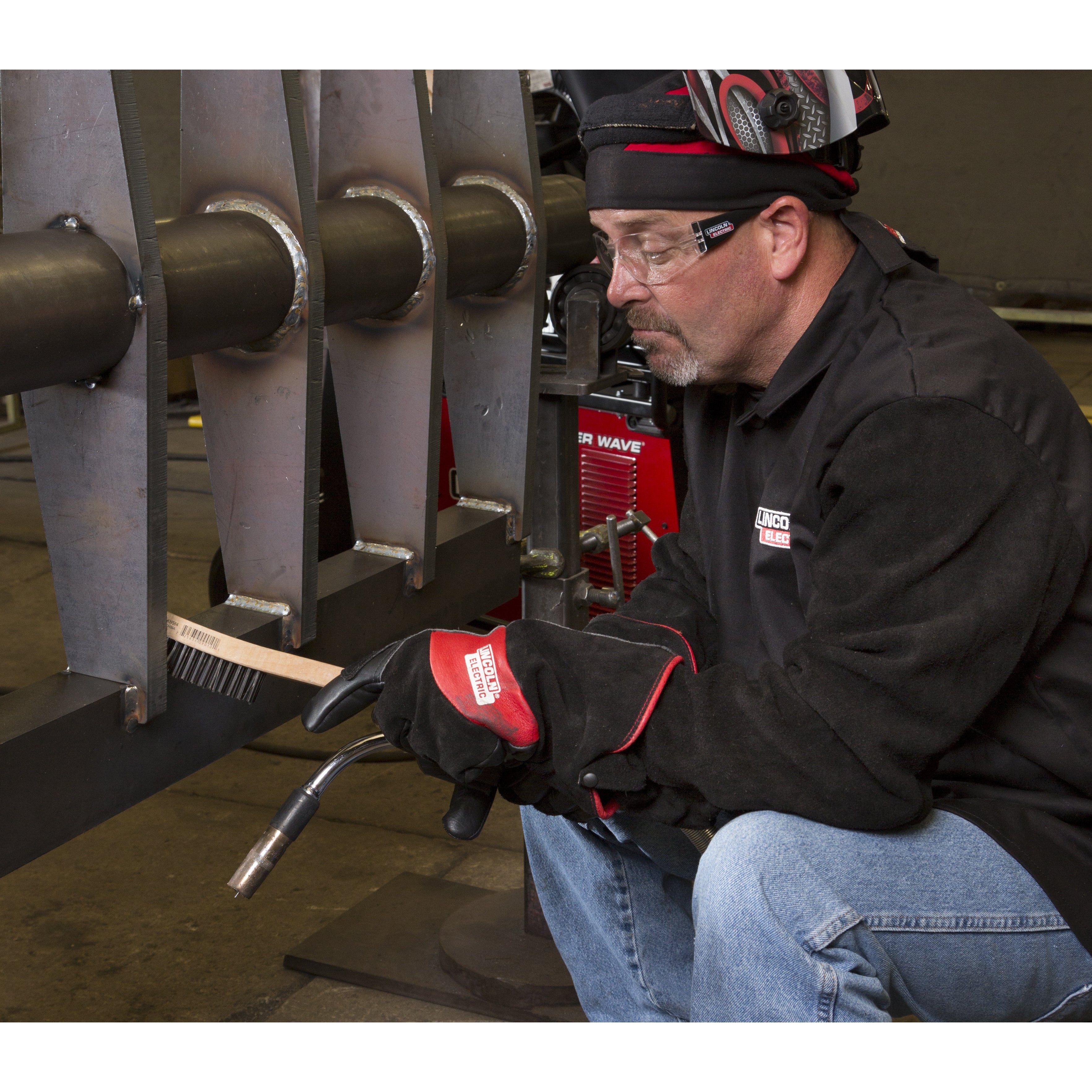 Hot Deal! Lincoln Traditional Welding Jacket with Split Leather Sleeves (Model K3106)