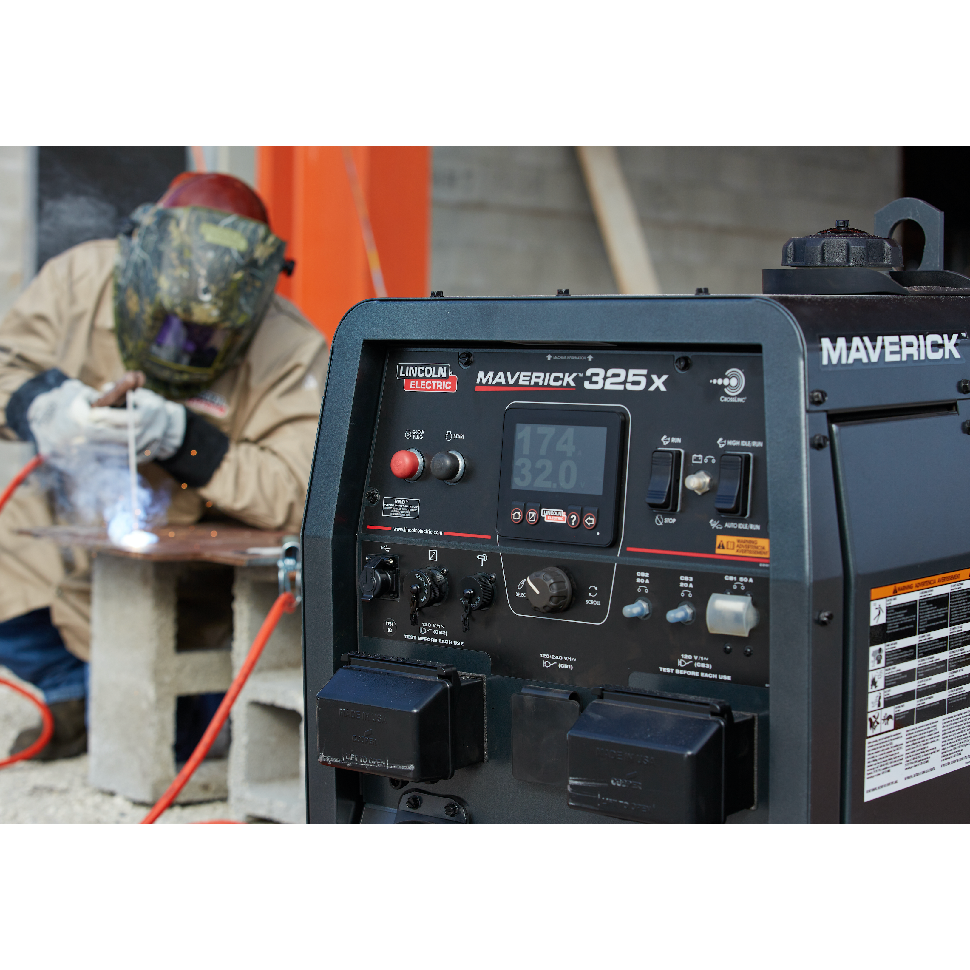 Lincoln Maverick 325X Diesel-Powered Welding & Generating Machine - K3581-1