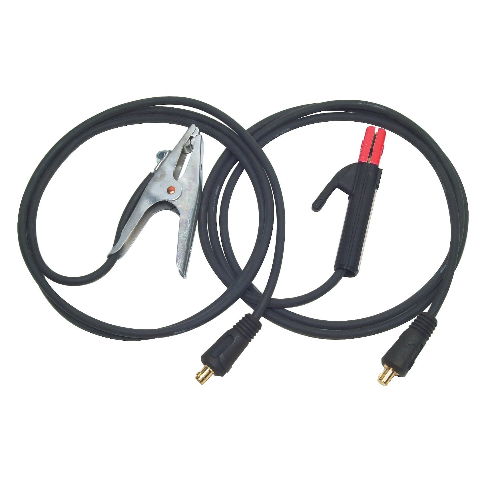 Lincoln 200A Stick Electrode Holder Set with Welding Cable, Work Clamp & Twist - Mate Adapter - K2394 - 1