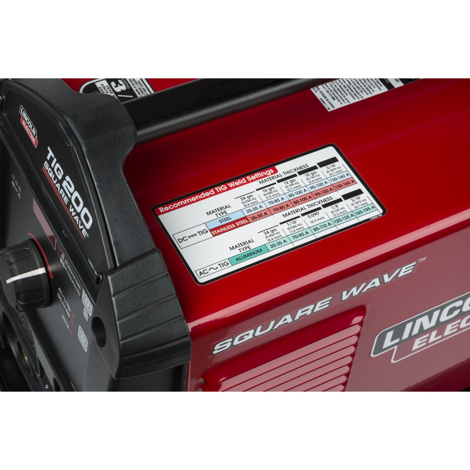 Lincoln Square Wave 200 Portable TIG/Stick Welder K5126-1 with Advanced Features