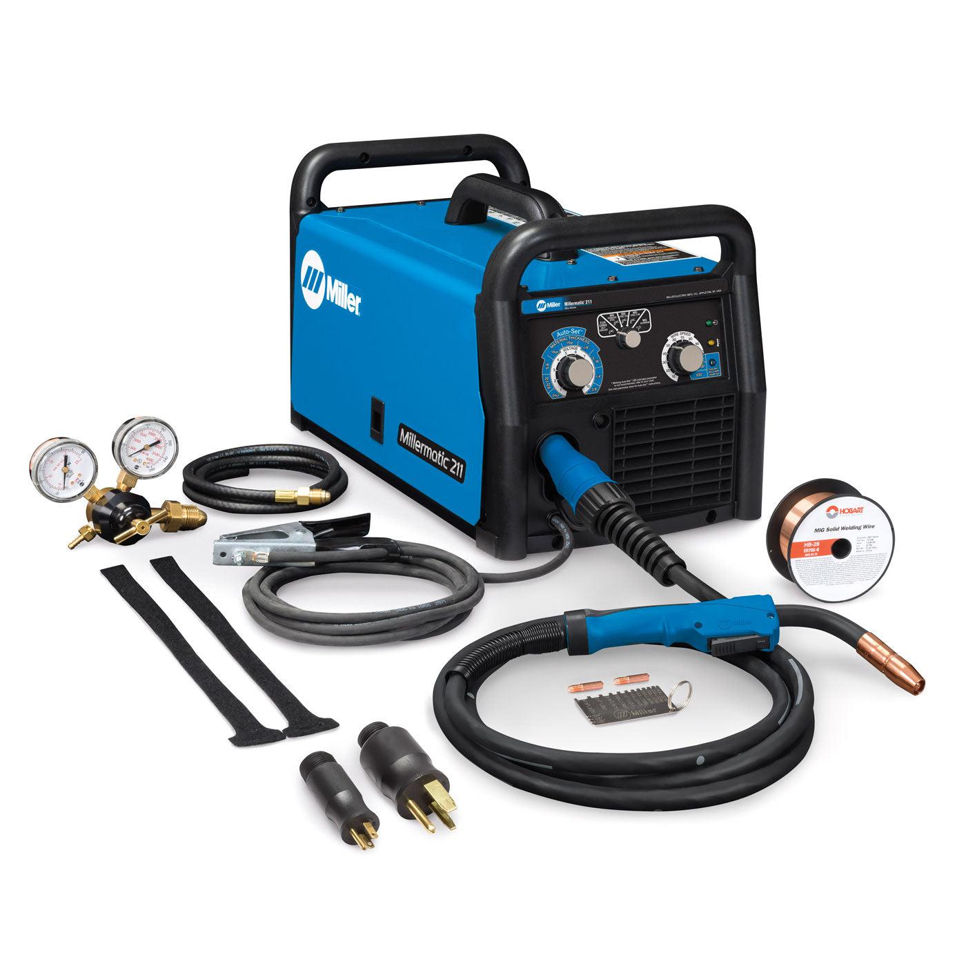 Hot Deal! Miller Millermatic 211 MIG Welder with Adv. Auto Set & Cyl Rack - 951603