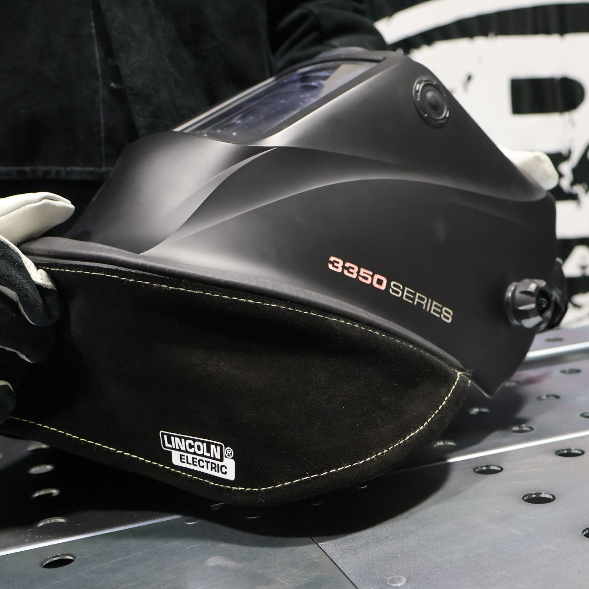 Hot Deal: Lincoln Split Leather Helmet Bib with Press Seal - KP3729-1