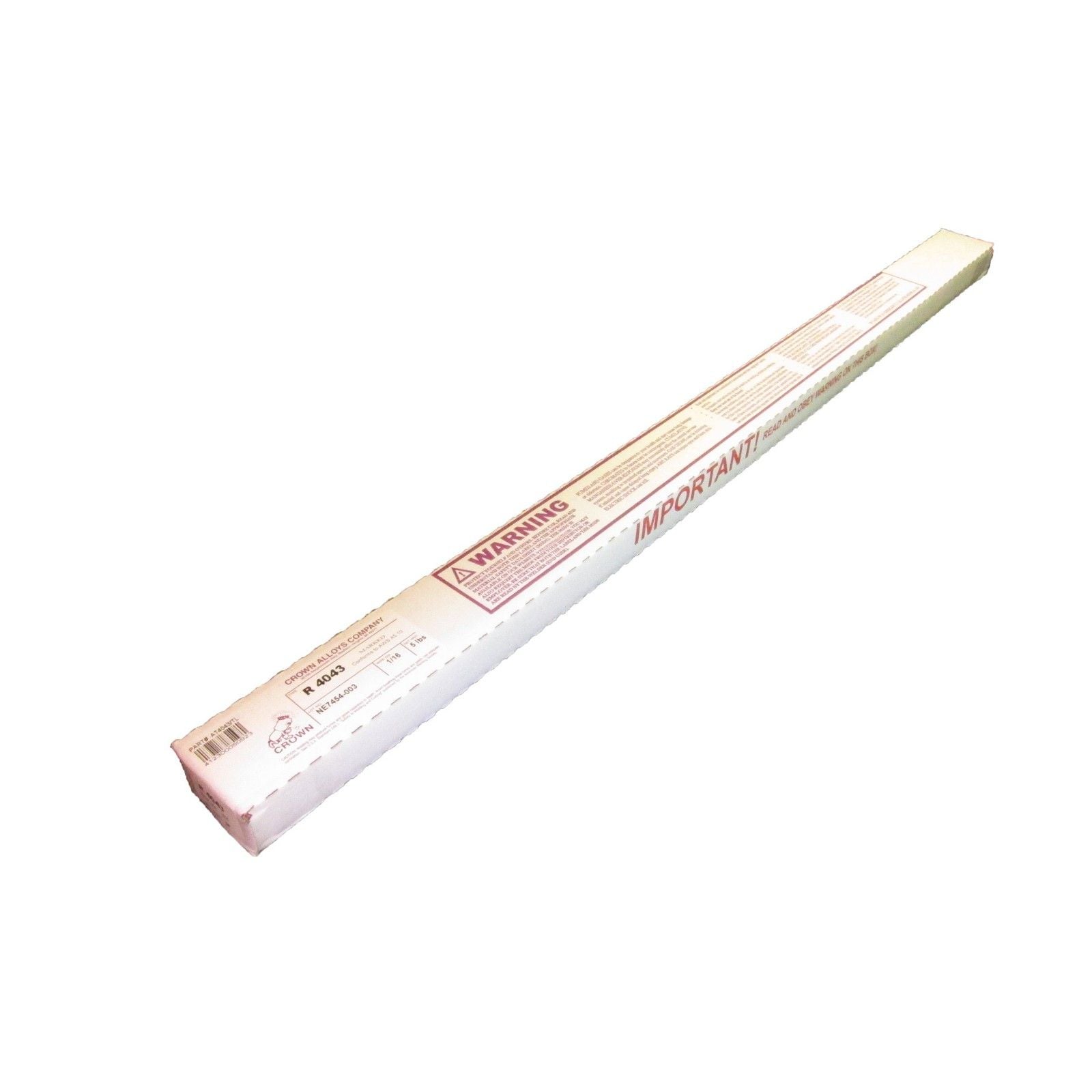 5 lbs Crown Alloys R 4043 1/16 Aluminum TIG Welding Rod - AT4043/TL
