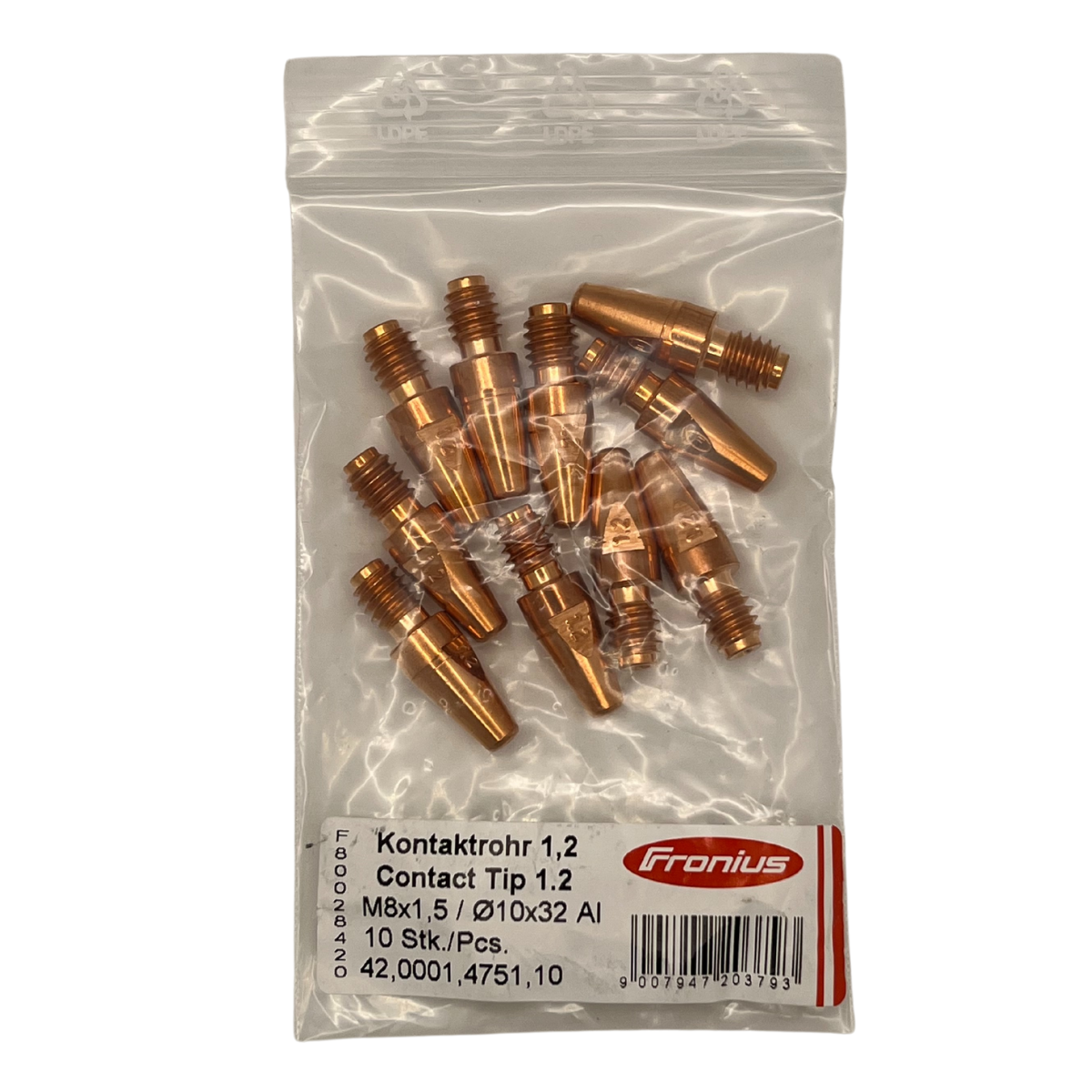 Great Deal! Fronius Aluminum MIG Gun Contact Tips .045, 10-Pack for TransSteel 2200