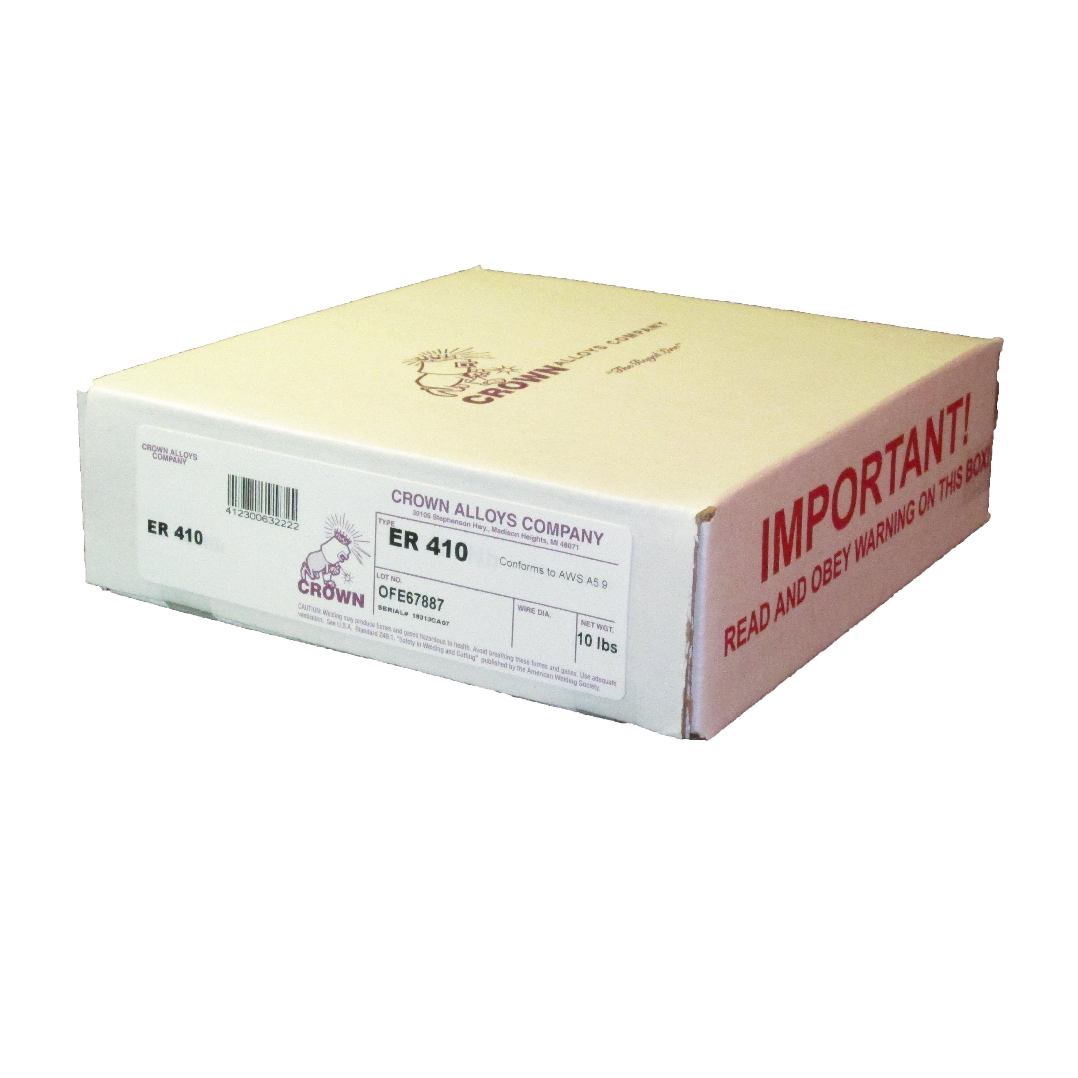 11lb Spool of Crown Alloys ER 410 .035x8 MIG Welding Wire for SS410/2F