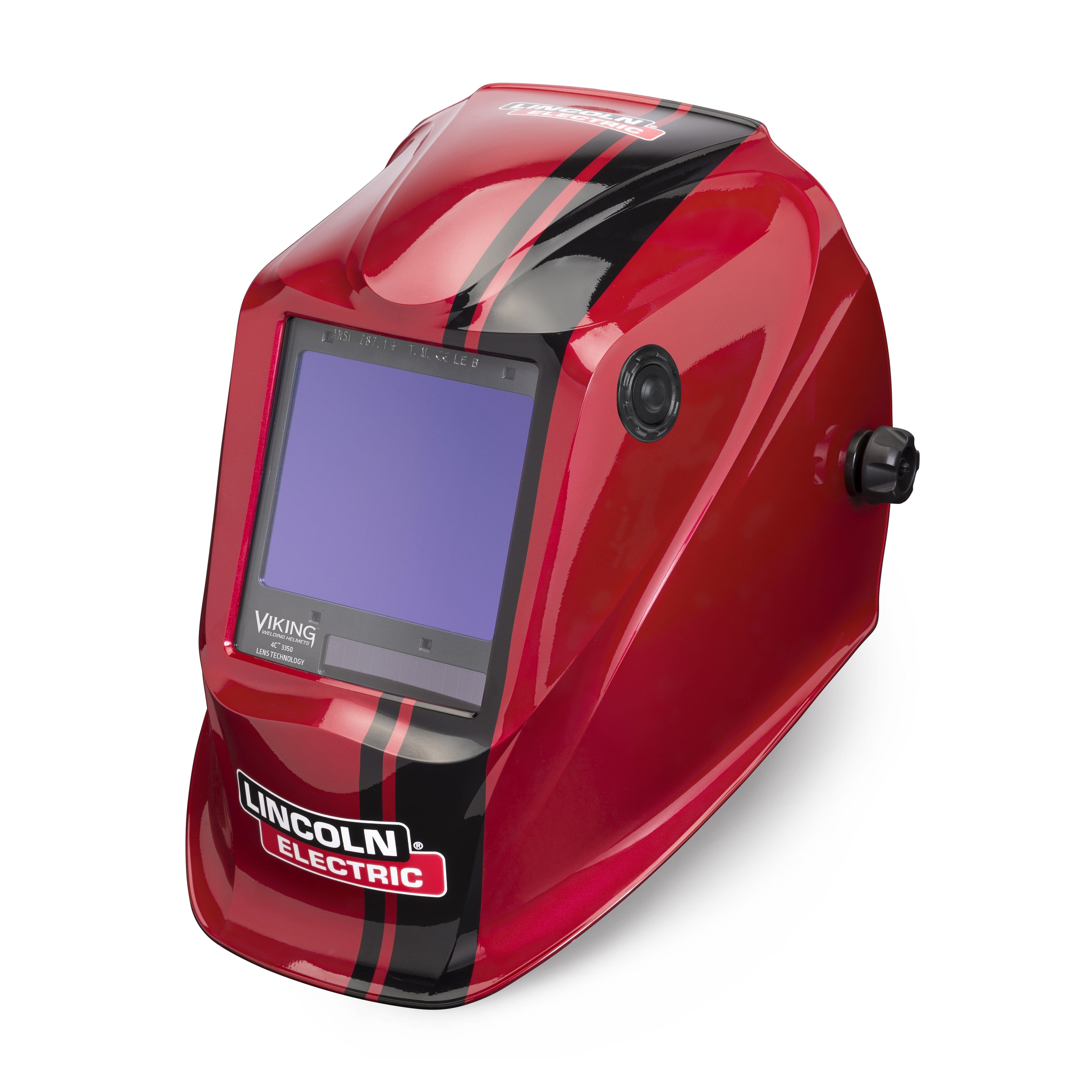 Lincoln Viking 3350 4C Code Red 4th Gen Matte Black Welding Helmet K4034-4