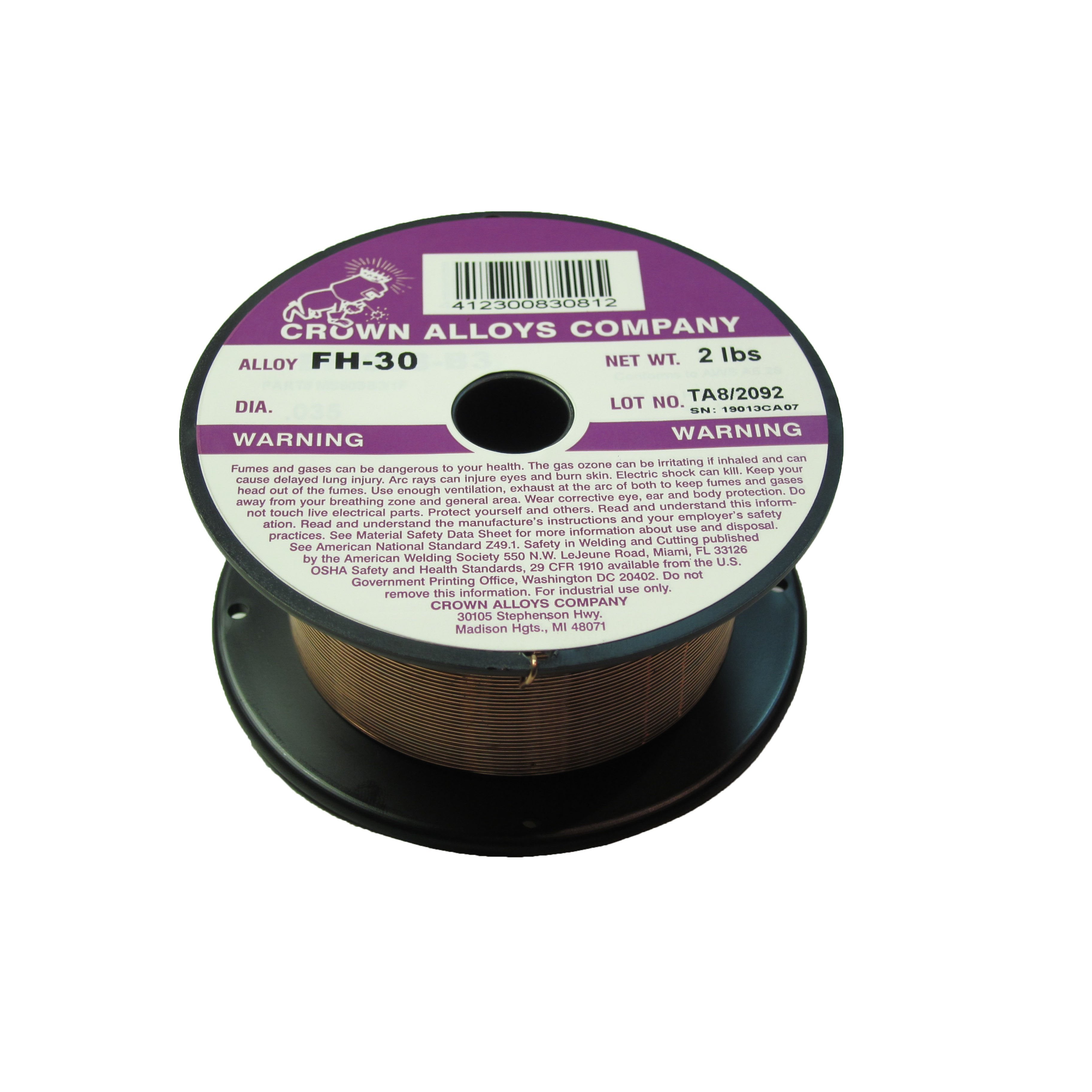 Hot Deal: Crown Alloys FH-30 .035 x 2 lb MIG Welding Wire Spool