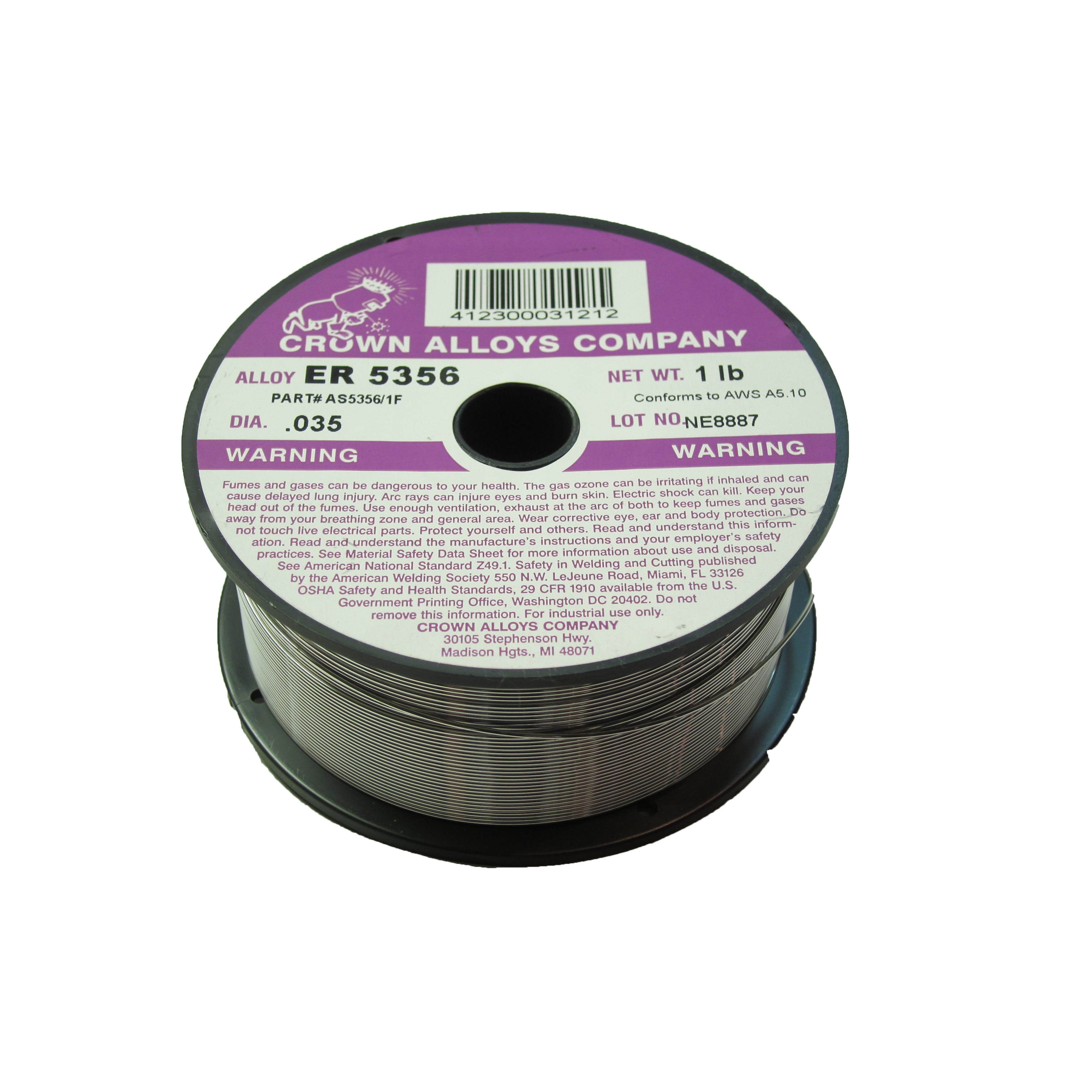 Hot Deal! Crown Alloys ER 5356 .035 MIG Welding Wire 1lb Spool