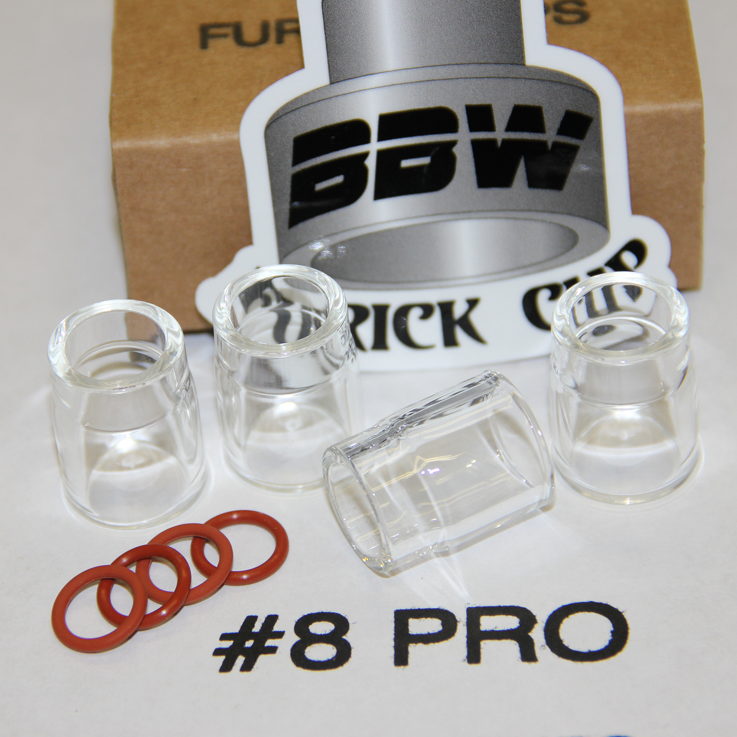 Furick #8 Pro Pyrex Cups - Premium 4-Pack (8PRO4)