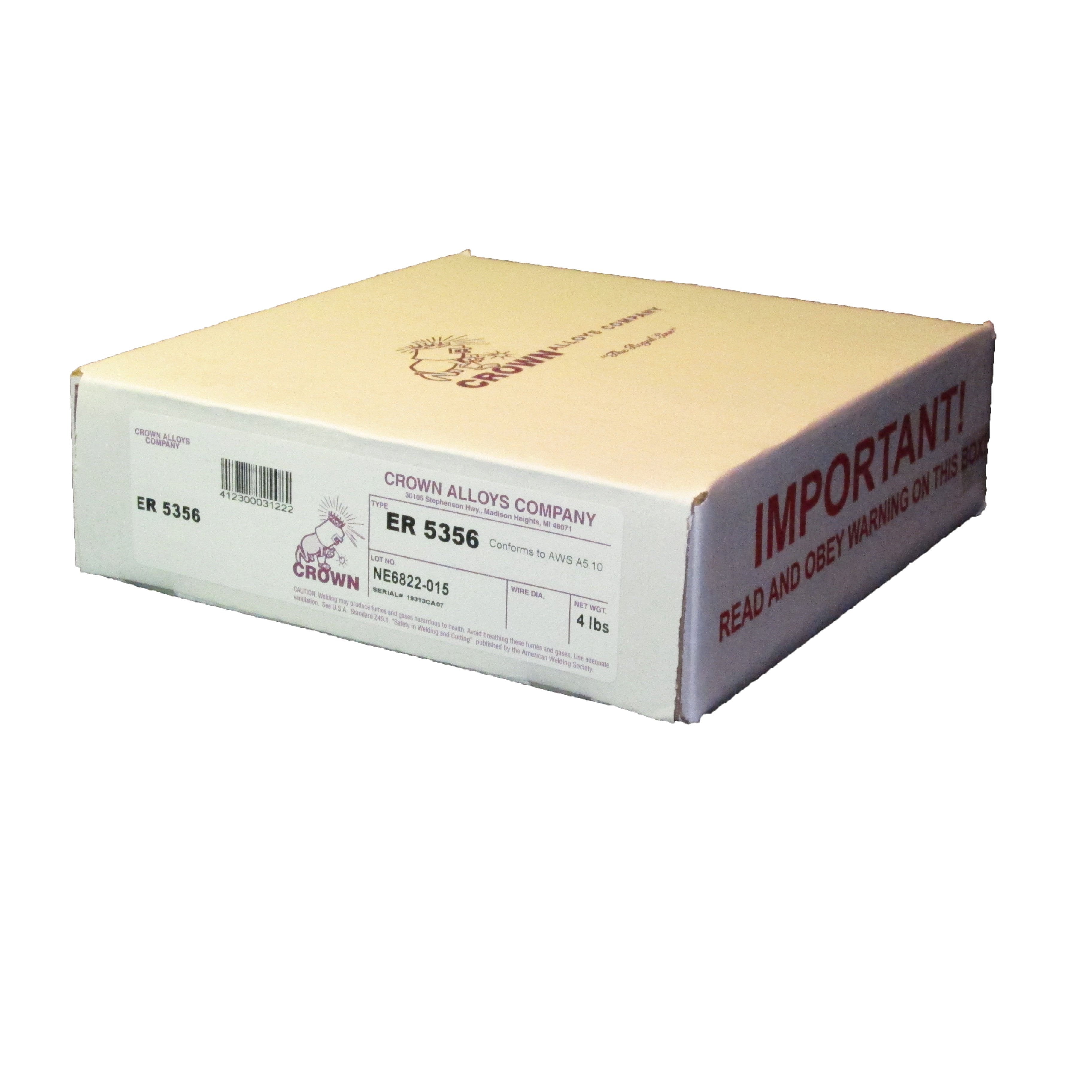 4lb Spool of Crown Alloys ER 5356 1/16x8 MIG Aluminum Welding Wire