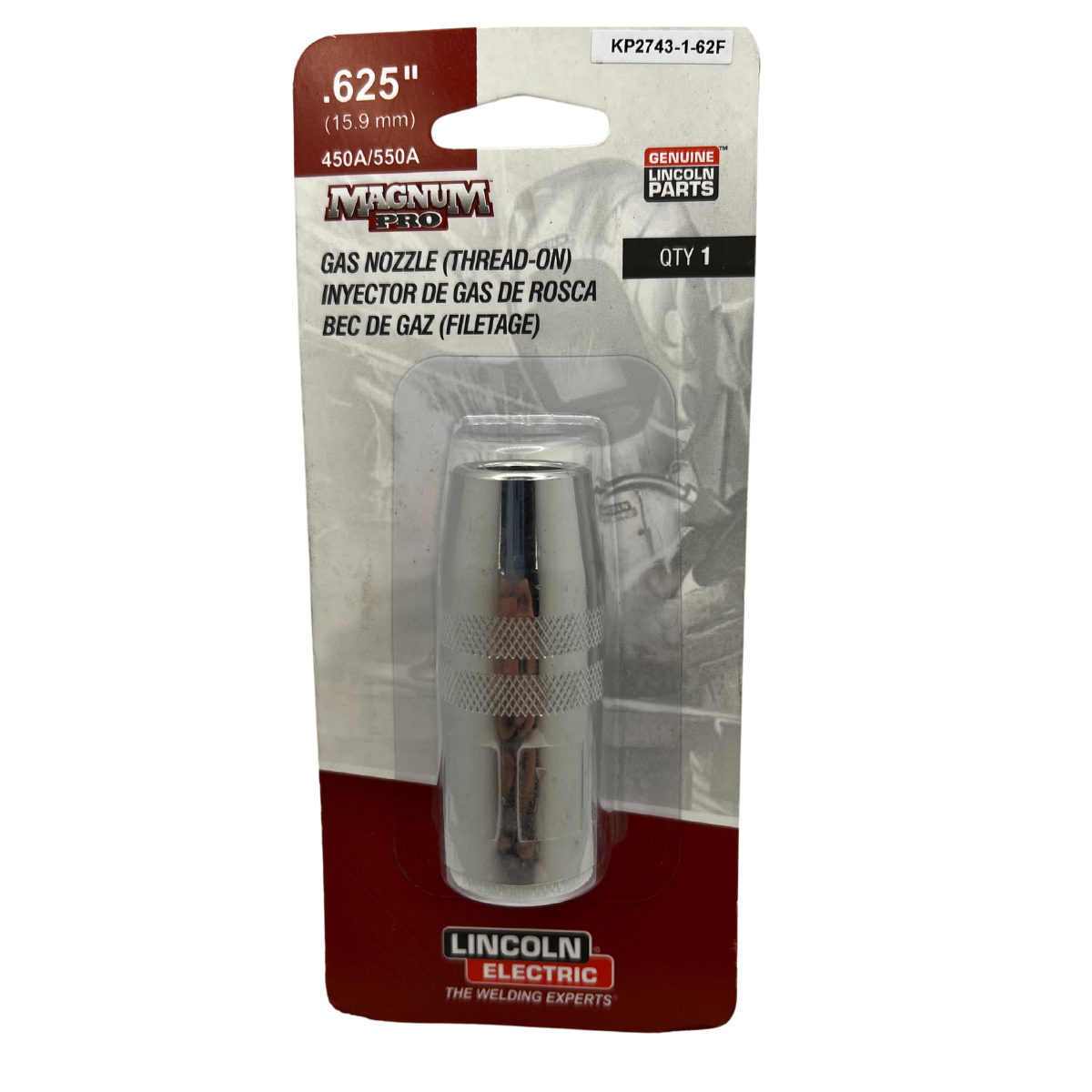 Hot Deal! Lincoln Magnum PRO 550A Thread-on Flush 5/8 in Welding Nozzle - KP2743-1-62F