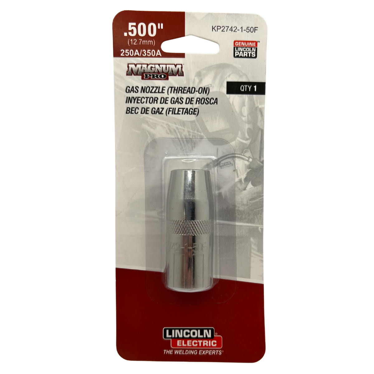 350A Lincoln Flush Thread-On Nozzle with 1/2 Inner Diameter - KP2742-1-50F
