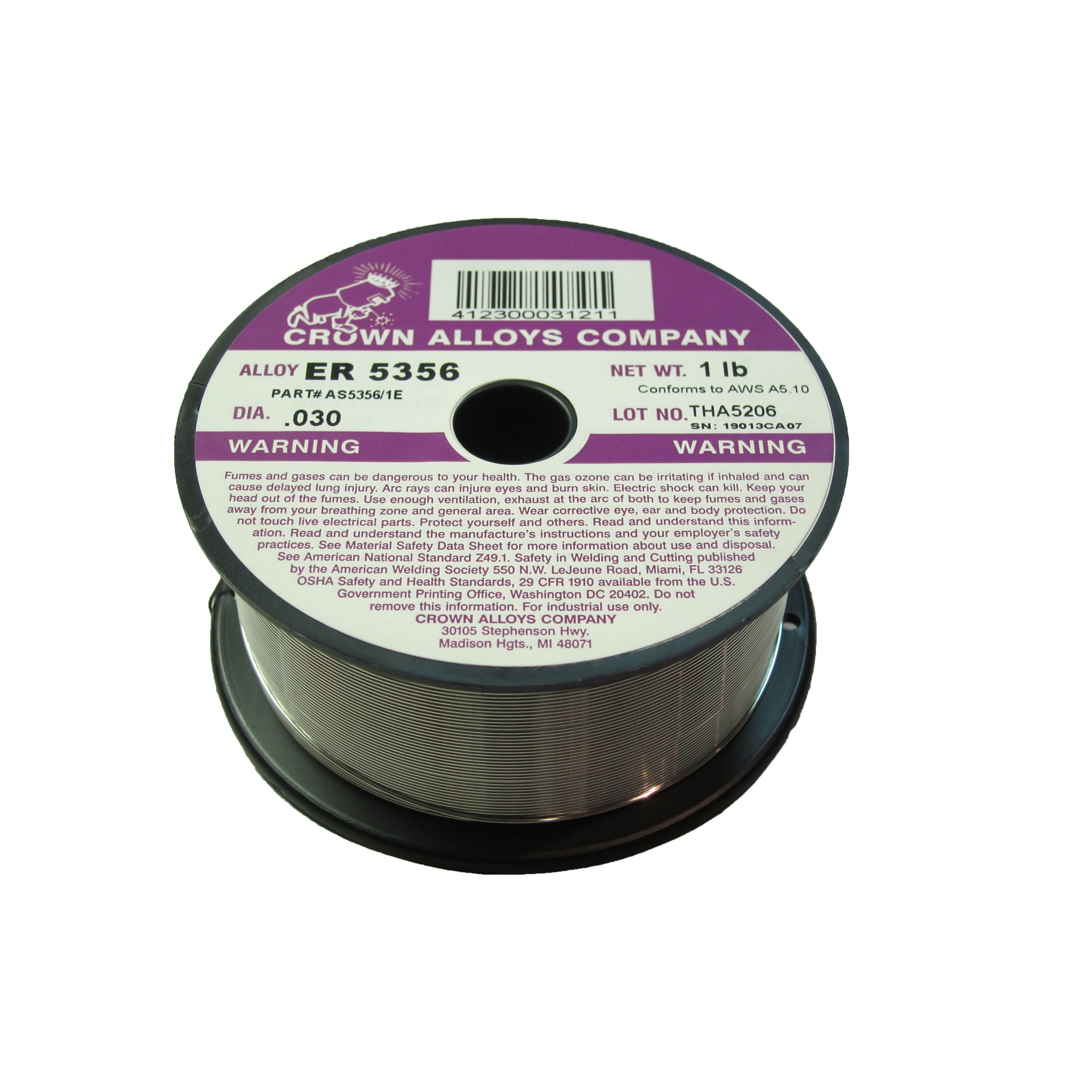 Hot Deal! Crown Alloys ER 5356 Aluminum MIG Welding Wire, 0.030 x 1, 1lb Spool