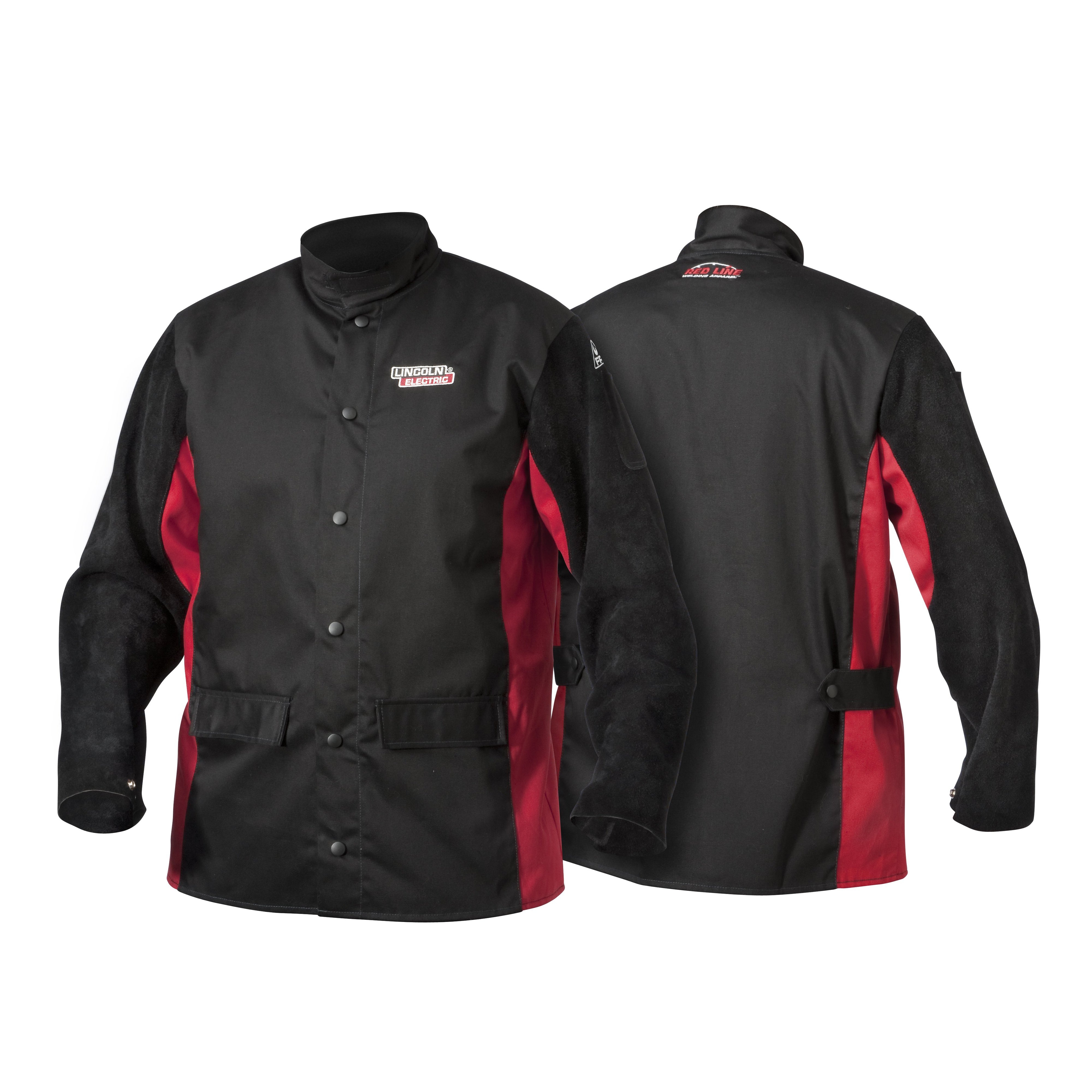 Hot Deal! Lincoln K2986 Split Leather - Sleeved Welding Jacket with Shadow Design